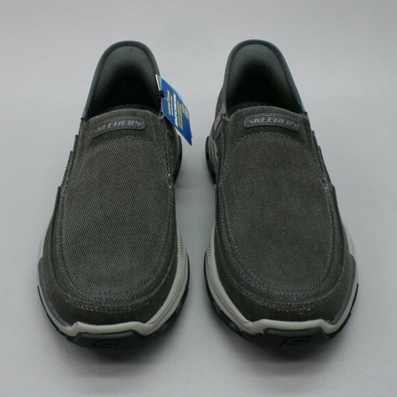 Skechers Men\'s 11 Relaxed Fit Respected Holmgren Slip-ins Charcoal Gray Sneakers